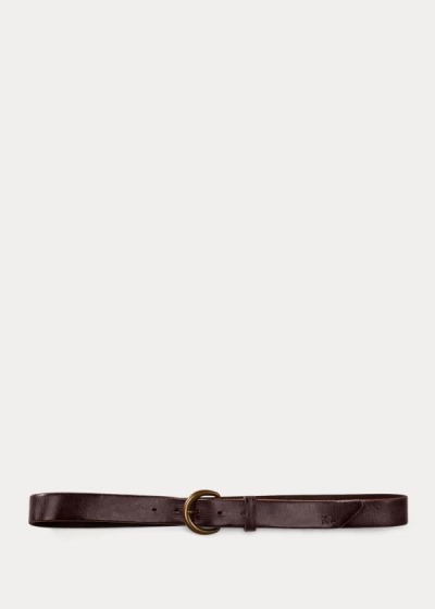 Cinturones Ralph Lauren Hombre Marrom - Terrance Tumbled Leather - XVFNZ7908